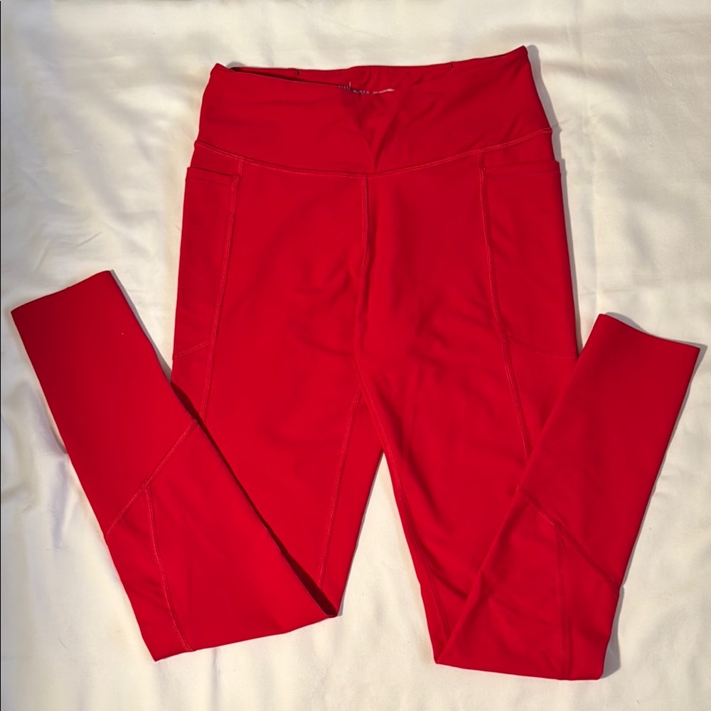 Women's Red High-Waisted Leggings